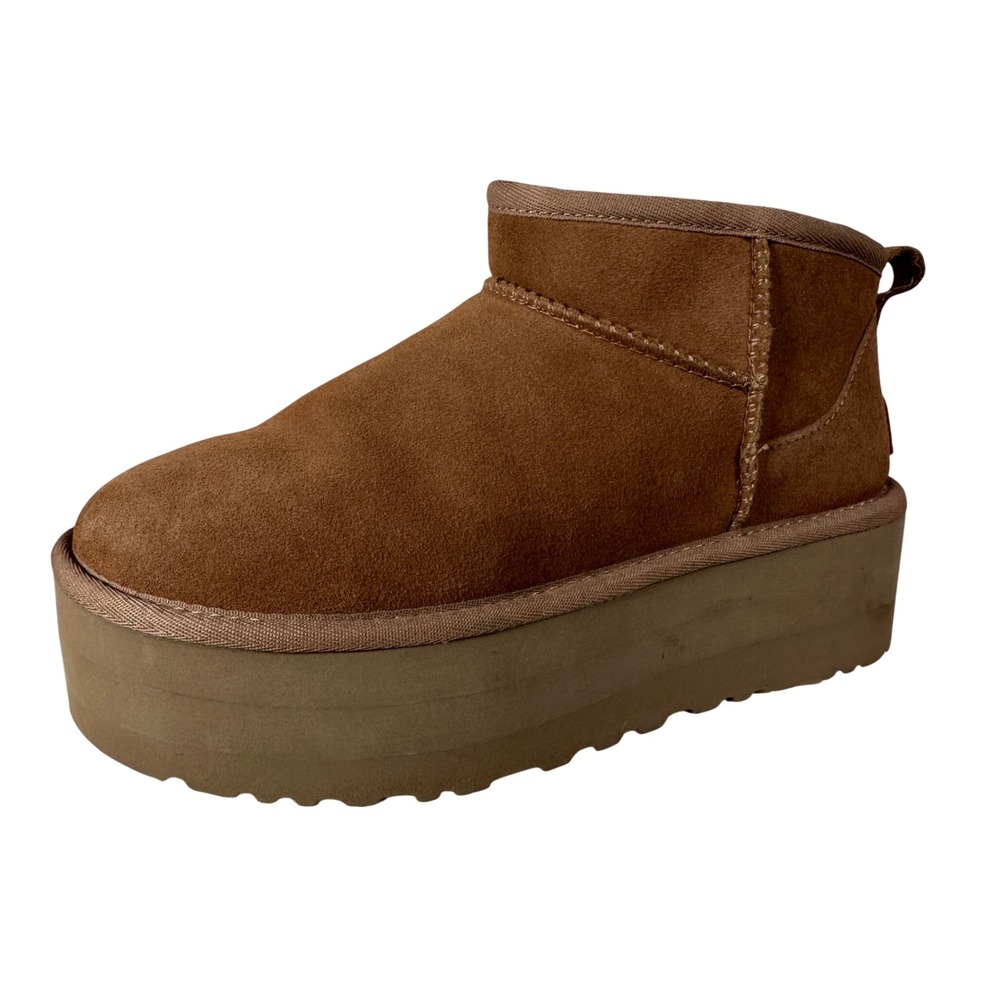 UGG Classic Ultra Mini Platform Boot Chestnut Suede 1135092 Womens 7